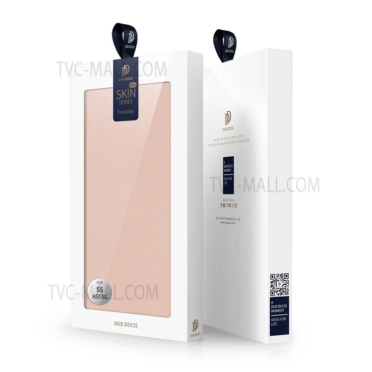 DUX DUCIS Skin Pro Series Pour Samsung Galaxy A53 5G Flio Flip Propice PU le Cuir pu Cuir Boîte à Étanche-support Couverture de Téléphone Avec Support de Carte - Rose