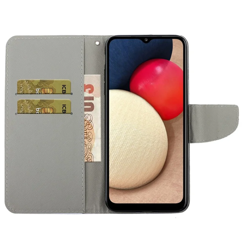 Pattern Printing Flip Wallet Case Cross Texture PU Leather Stand Protective Shell with Strap for Samsung Galaxy A53 5G - Butterflies and Flowers