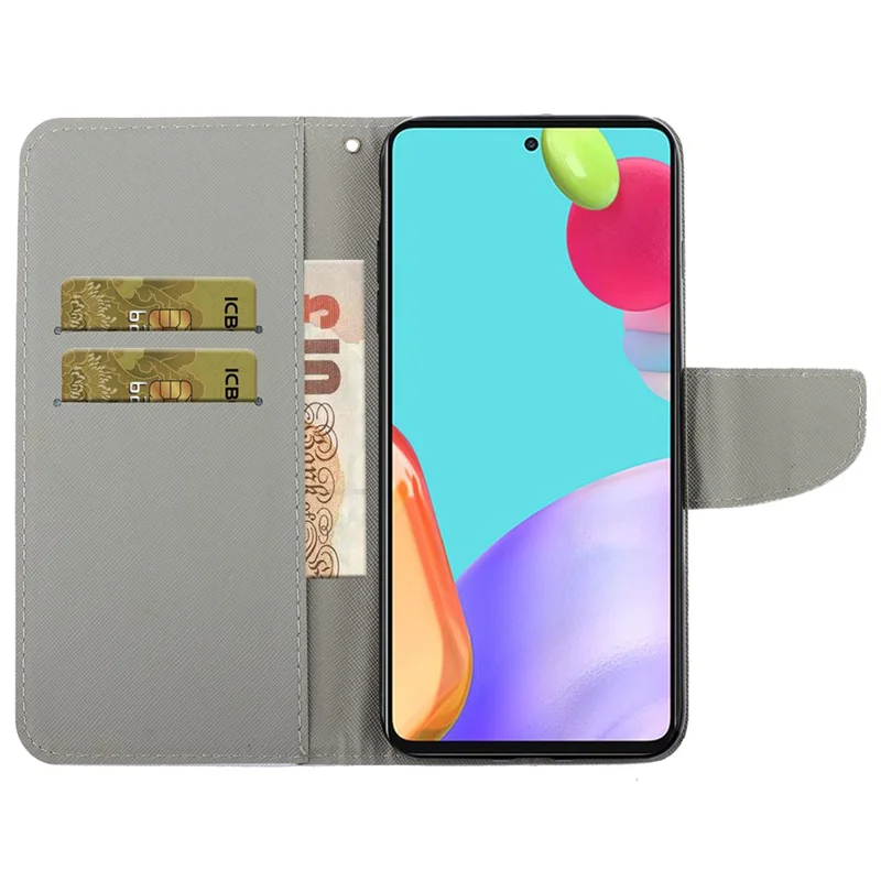 Pattern Printing Cross Texture Leather Wallet Cover Stand Magnetic Flip Case with Strap for Samsung Galaxy A33 5G - Panda