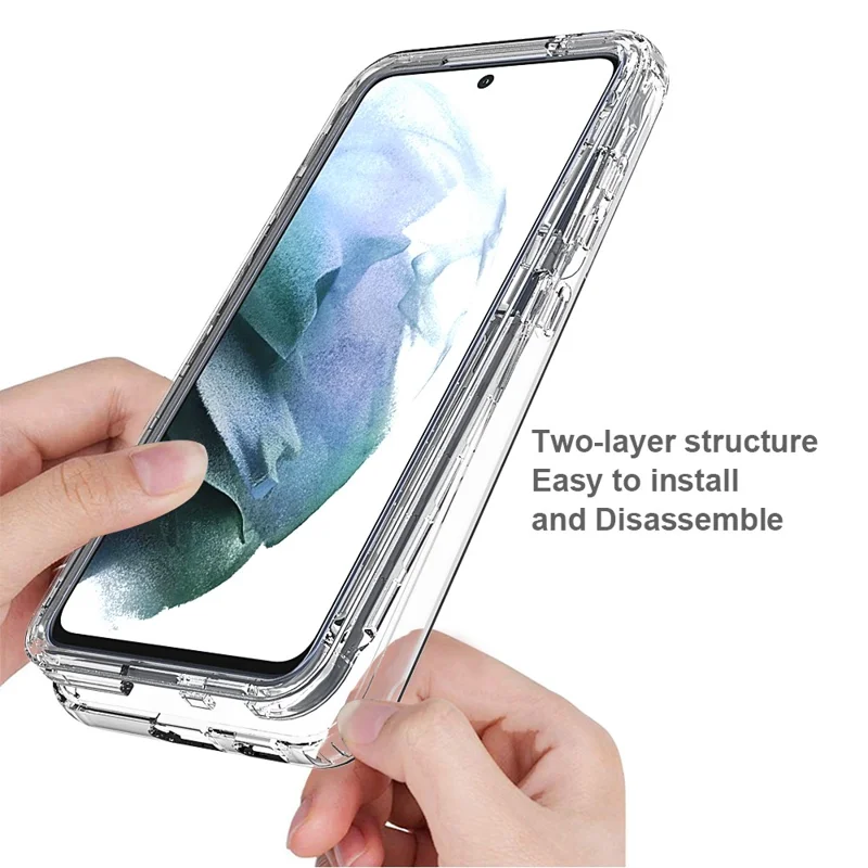 Transparent Cover with Gradient Color Drop-Proof Four Corner Cushion TPU + PC Case for Samsung Galaxy S21 Fan Edition/S21 FE 5G - Blue