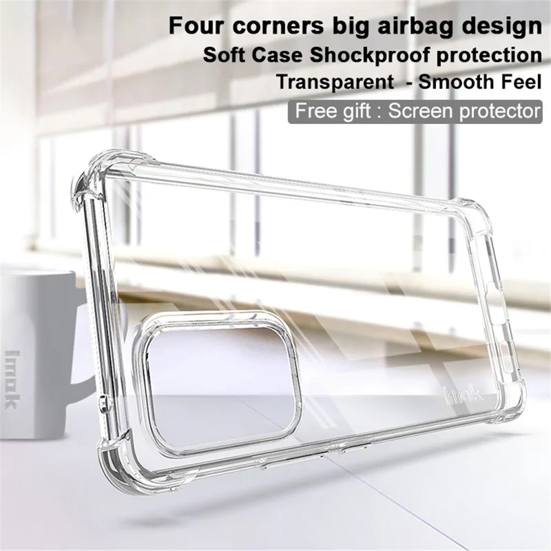 IMAK for Samsung Galaxy A53 5G Enhanced Four Corners Anti-fall TPU Phone Case Cover with Screen Protector - Transparent