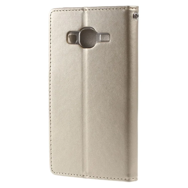 MERCURY GOOSPERY Bravo Diary Leather Wallet Case Cover for Samsung Galaxy J3 (2016) - Gold