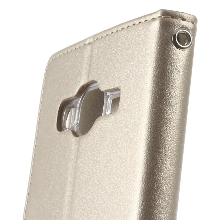 MERCURY GOOSPERY Bravo Diary Leather Wallet Case Cover for Samsung Galaxy J3 (2016) - Gold