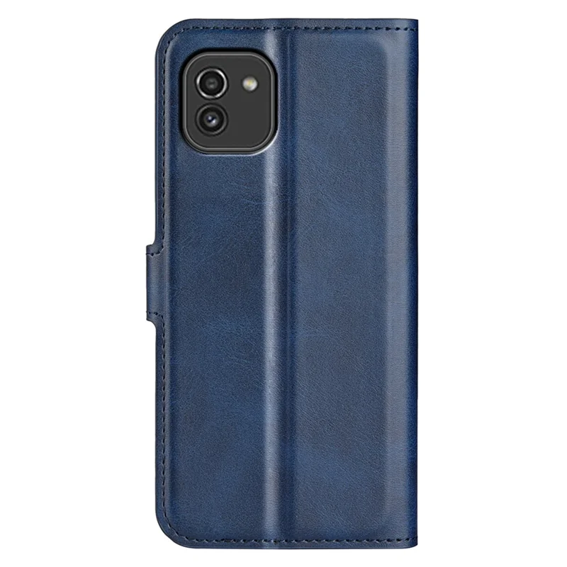 For Samsung Galaxy A03 (164,2 mm) Magnetlukke Wallet Stående Læderetui Folio Flip Telefonbeskyttelse - Blå