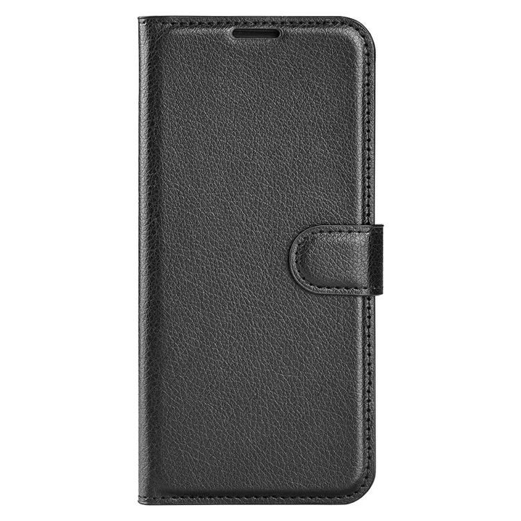 Para Samsung Galaxy A03 (164.2 x 75.9 x 9.1 Mm) Textura de Litchi Case Tpu Interno Suave + Cubierta de Cuero PU Con Soporte de Billetera - Negro