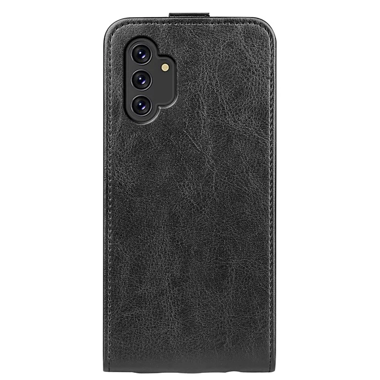 Pour Samsung Galaxy A13 4G Crazy Horse Texture Vertical Flip Leather Cover Card Slot Phone Shell Protector - Noir