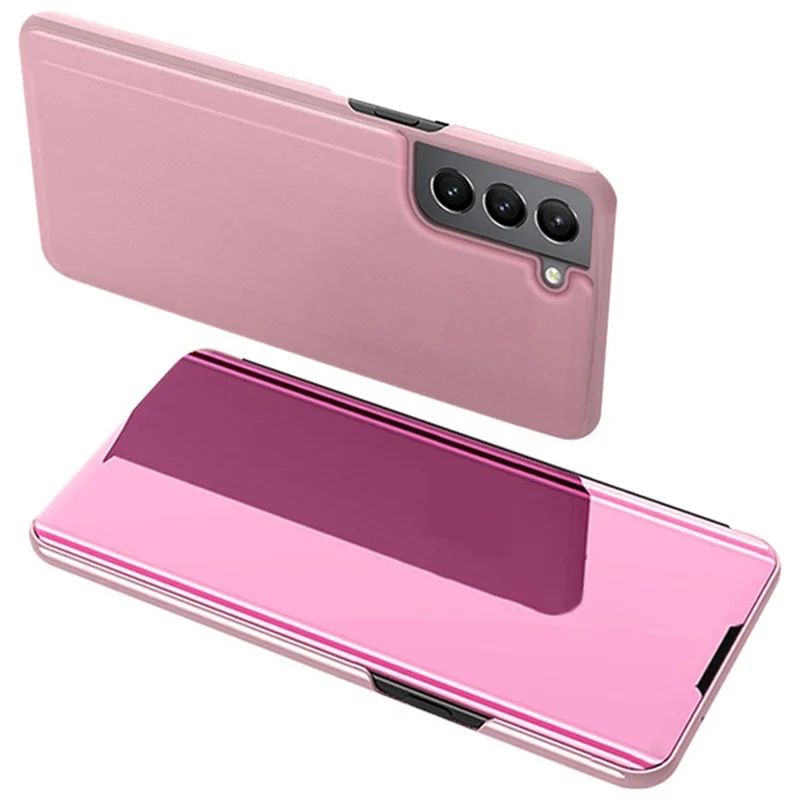 For Samsung Galaxy S22 5G Flip Leather Cover with Stand Full Body Protective Phone Case - Rose Gold