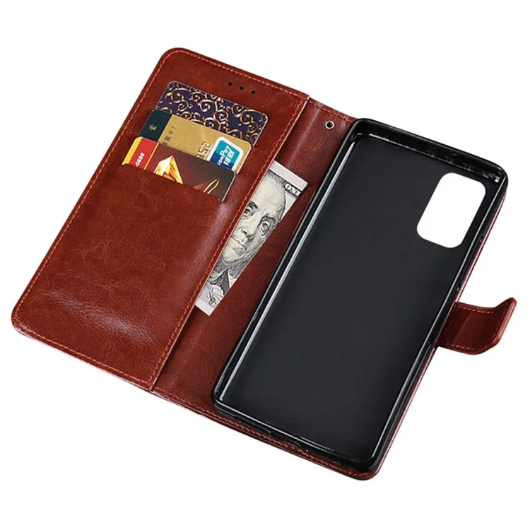 IDEWEI Para Samsung Galaxy M52 5G Bolsa de Teléfono Móvil Case PU Leather + TPU Case de Protección General - Negro