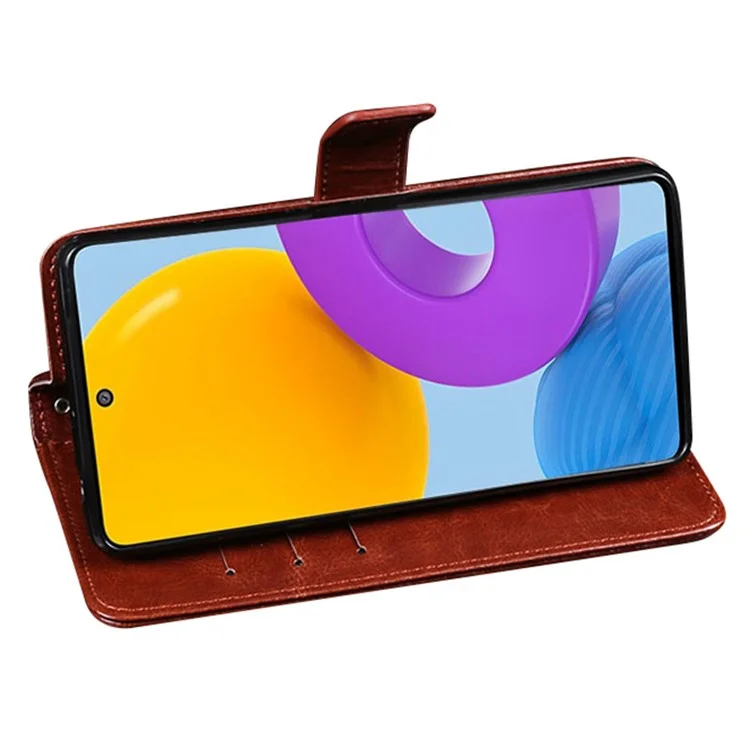 IDEWEI Para Samsung Galaxy M52 5G Bolsa de Teléfono Móvil Case PU Leather + TPU Case de Protección General - Negro