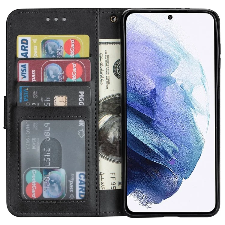 Para Samsung Galaxy A33 5G Zipper Pocket de Cuero Texturizado + TPU Case de la Caja Del Teléfono Con Billetera de Soporte - Negro