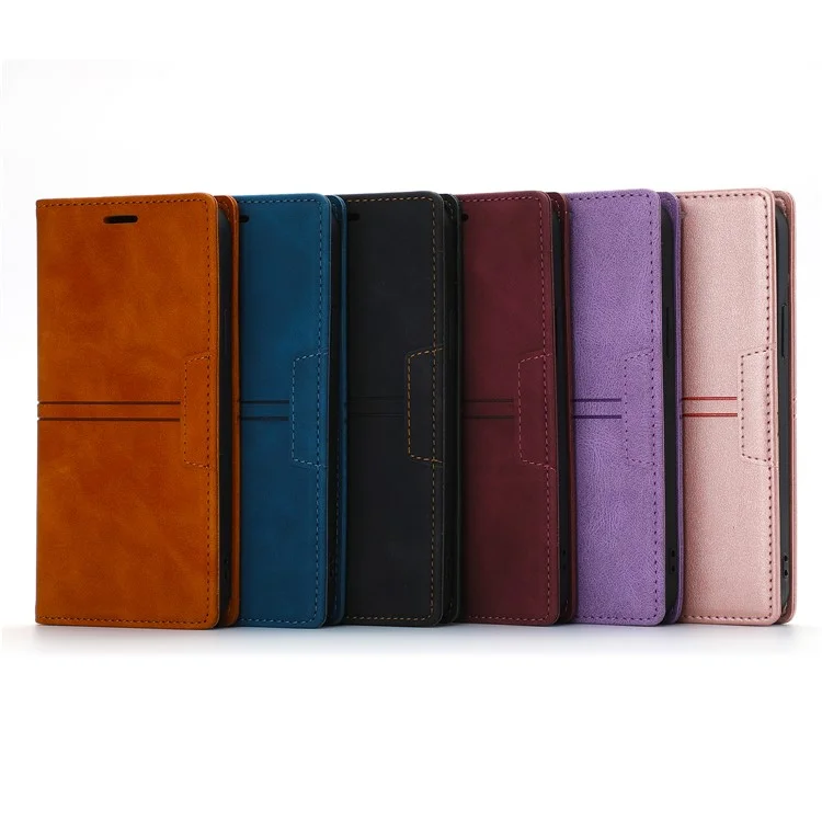 Funda de teléfono con cartera de PU + TPU para Samsung Galaxy A33 5G, con soporte magnético y cierre automático, color negro