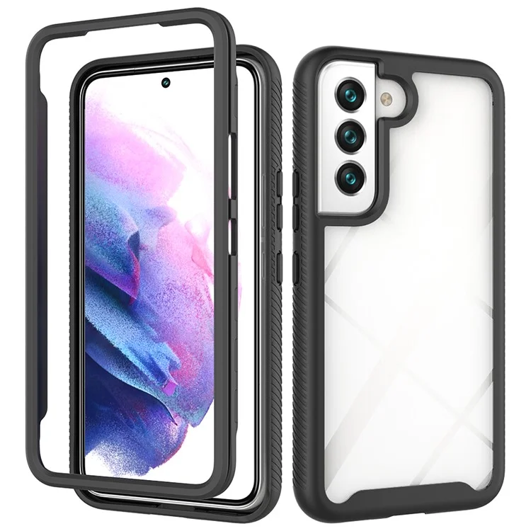 Étui de téléphone hybride Anti-drop TPU + PC + acrylique pour Samsung Galaxy S22 5G - Noir