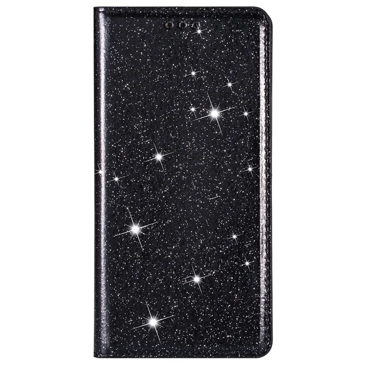 Para Samsung Galaxy A53 5G Glitter Sequins Ultra-thin PU Leather + TPU Case Stand Card Holder Phone Cover - Negro