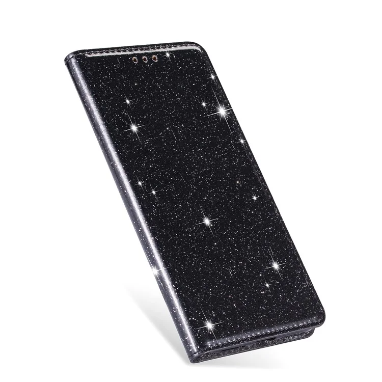 Para Samsung Galaxy A53 5G Glitter Sequins Ultra-thin PU Leather + TPU Case Stand Card Holder Phone Cover - Negro