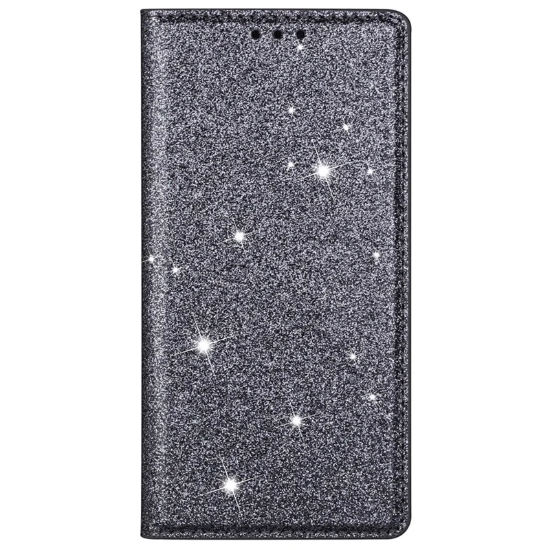 For Samsung Galaxy A53 5G Glitter Sequins Ultra-thin PU Leather + TPU Case Stand Card Holder Phone Cover - Grey