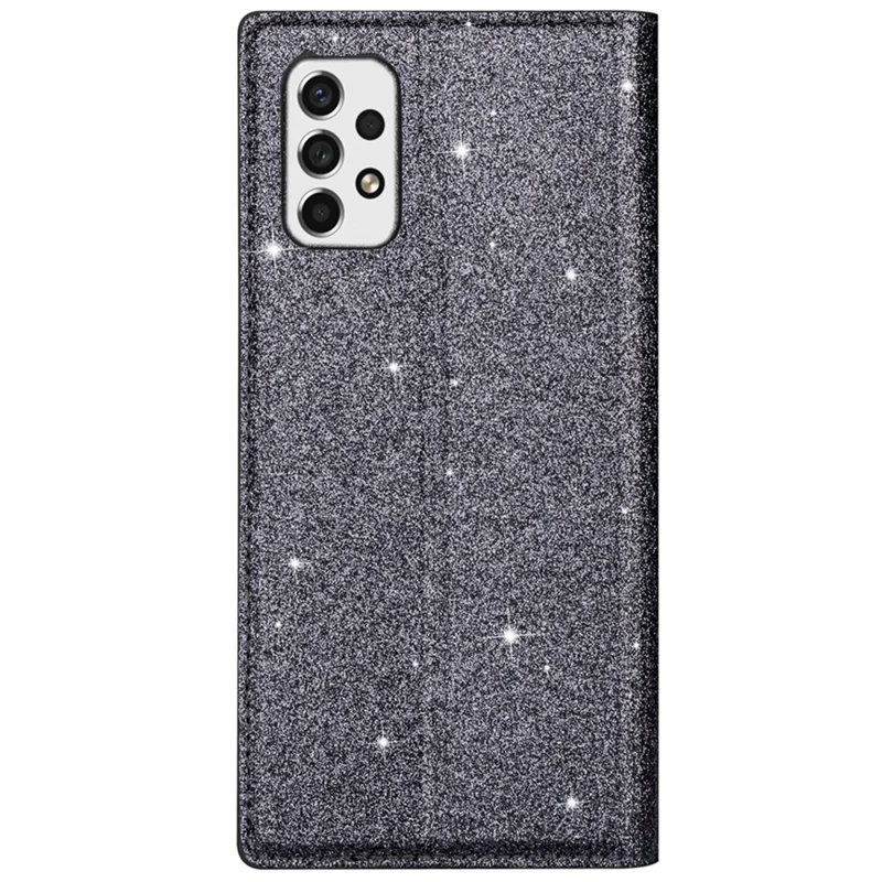 For Samsung Galaxy A53 5G Glitter Sequins Ultra-thin PU Leather + TPU Case Stand Card Holder Phone Cover - Grey