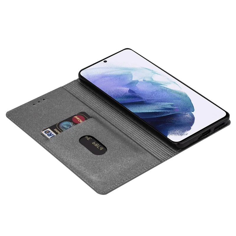 For Samsung Galaxy A53 5G Glitter Sequins Ultra-thin PU Leather + TPU Case Stand Card Holder Phone Cover - Grey