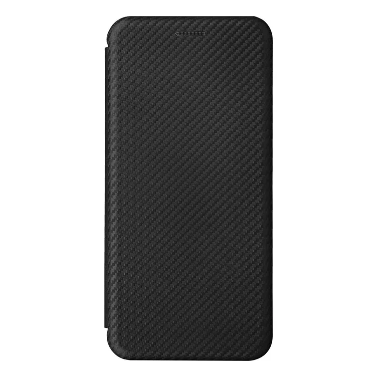 Para Samsung Galaxy A33 5G Magnetic Auto-absorbed Carbon Fiber Texture Leather Stand Phone Protective Cover Case with Card Slot - Negro