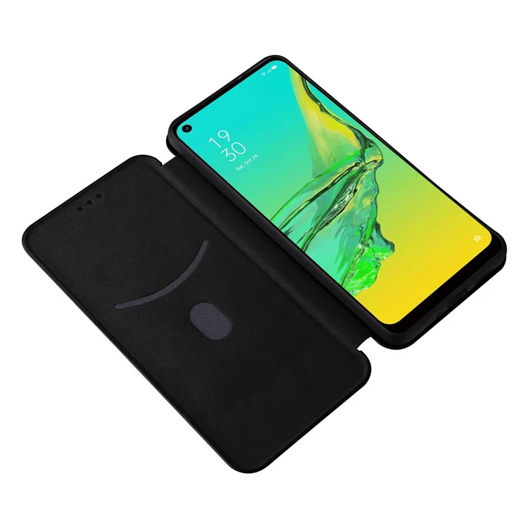 Para Samsung Galaxy A33 5G Magnetic Auto-absorbed Carbon Fiber Texture Leather Stand Phone Protective Cover Case with Card Slot - Negro