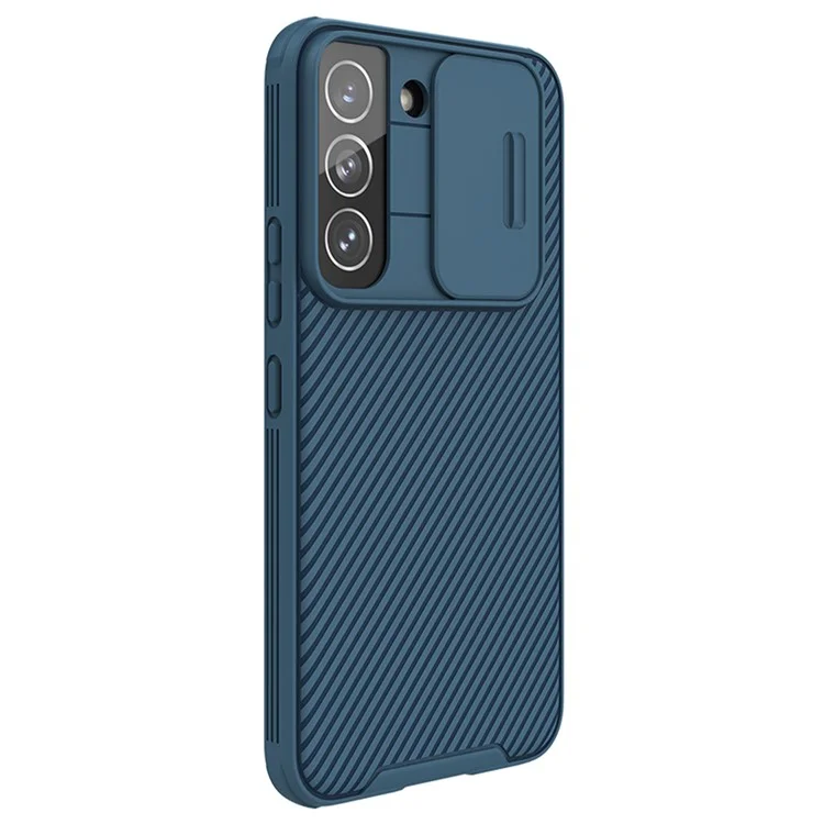 NILLKIN CamShield Pro for Samsung Galaxy S22+ 5G Protective PC+TPU Hybrid Phone Cover Case with Camera Protection Cover - Blue