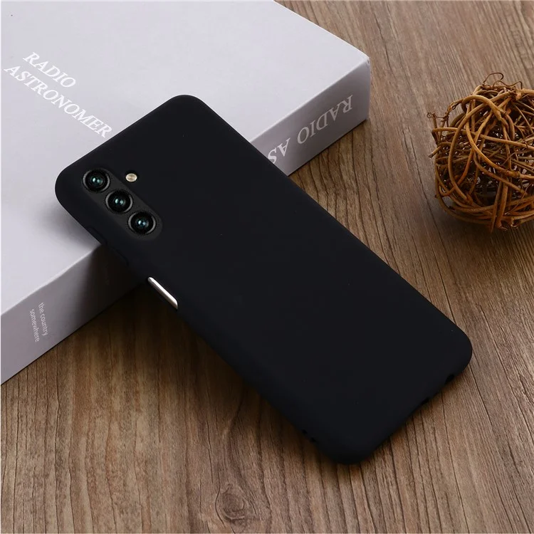 Capa De Caixa De Telefone De Silicone Líquido Suave Com Cinta De Pulso Para Samsung Galaxy A13 5G - Preto