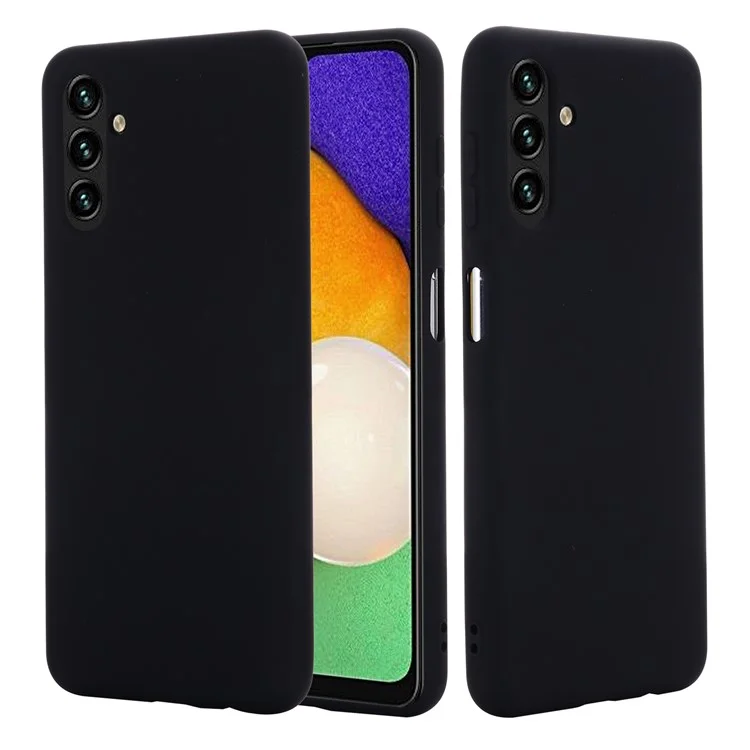 Capa De Caixa De Telefone De Silicone Líquido Suave Com Cinta De Pulso Para Samsung Galaxy A13 5G - Preto