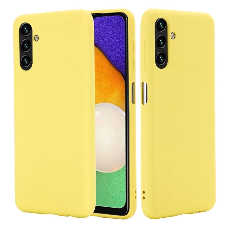 Couverture De Cas De Téléphone Anti-goutte Silicone Douce De Silicone De Silicone Avec Bracelet De Poignet Pour Samsung Galaxy A13 5G - Jaune