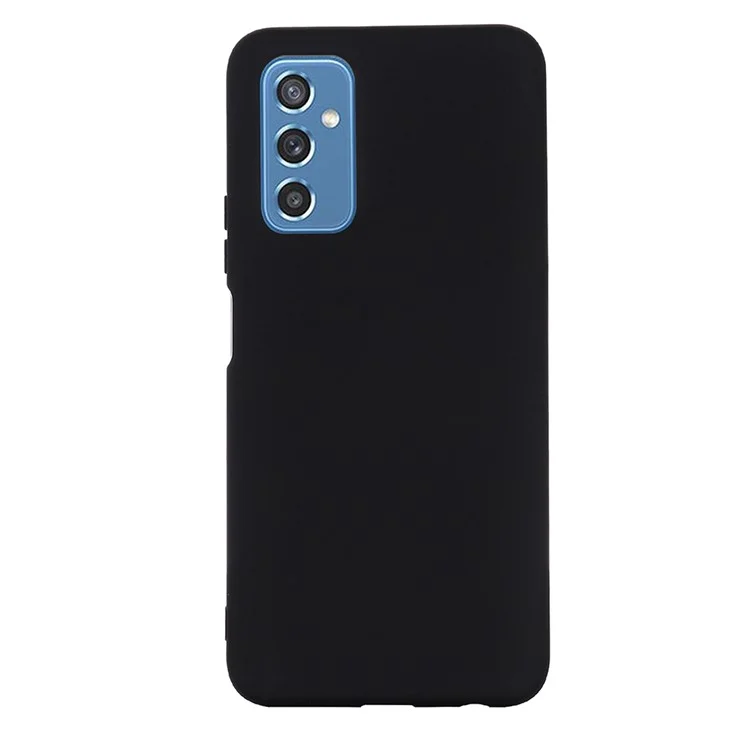 Soft Liquid Silicone Anti-Drop Telefone Protective Case Capa Com Pulseira Para Samsung Galaxy M52 5G - Preto