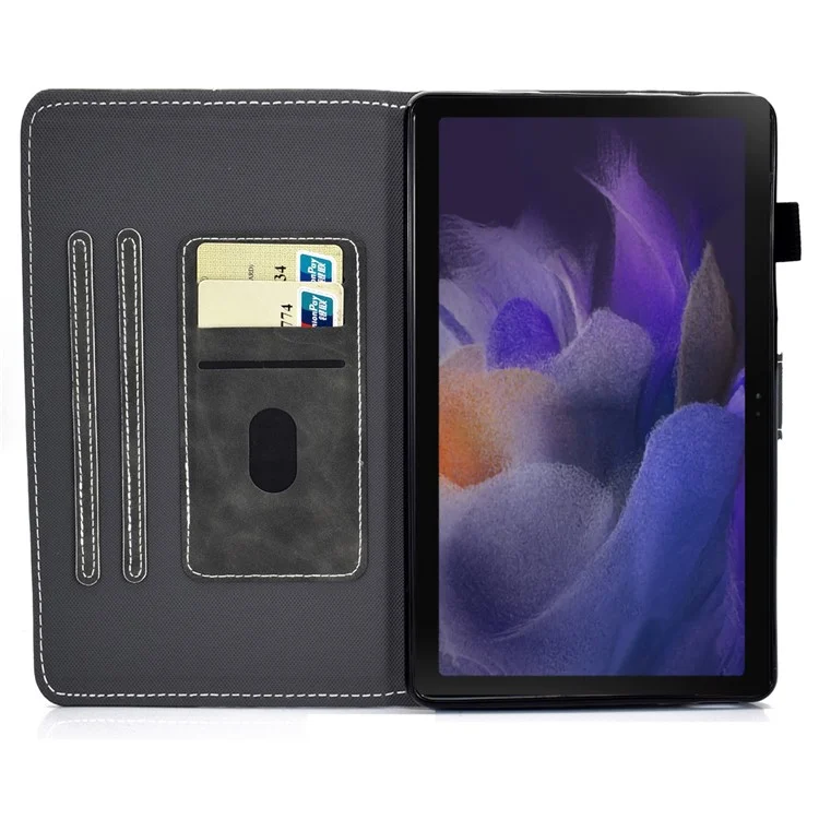 Pour Samsung Galaxy Tab A8 10.5 (2021) SM-X200 / SM-X205 Étui Housse de Protection en Cuir PU avec Support Pliable, Emplacement Cartes et Porte-Crayon - Gris