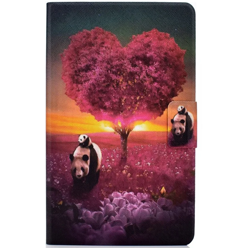 For Samsung Galaxy Tab A8 (2021) SM-X200 / SM-X205 Pattern Printing PU Leather Stand Magnetic Closure Tablet Protector Case with Card Slots - Panda