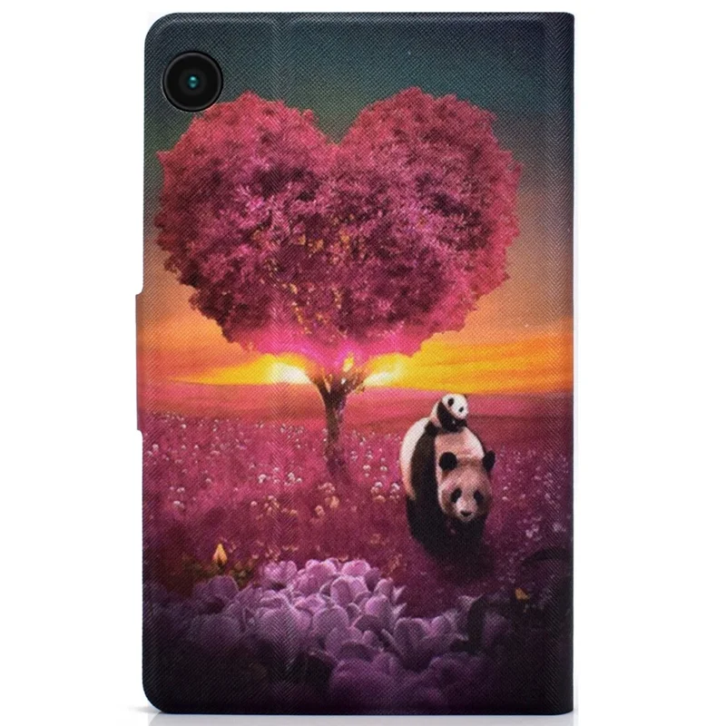 For Samsung Galaxy Tab A8 (2021) SM-X200 / SM-X205 Pattern Printing PU Leather Stand Magnetic Closure Tablet Protector Case with Card Slots - Panda