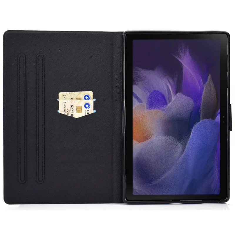 For Samsung Galaxy Tab A8 (2021) SM-X200 / SM-X205 Pattern Printing PU Leather Stand Magnetic Closure Tablet Protector Case with Card Slots - Panda