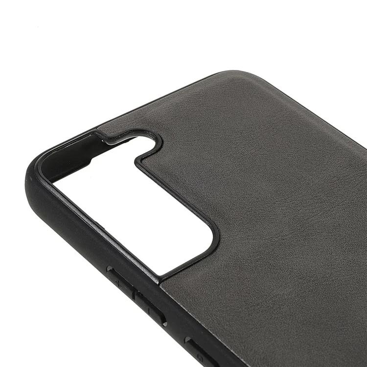 X-LEVEL Vintage Style Shockproof PU Leather Back Soft TPU Edges Protective Case for Samsung Galaxy S22+ 5G - Gris