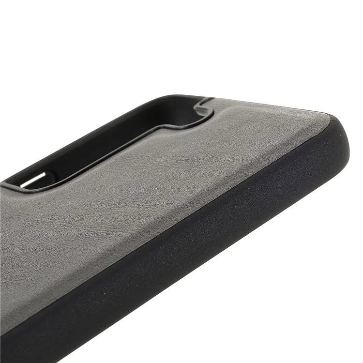 X-LEVEL Vintage Style Shockproof PU Leather Back Soft TPU Edges Protective Case for Samsung Galaxy S22+ 5G - Gris