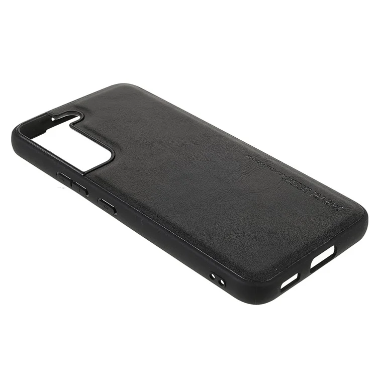 X-LEVEL Vintage Style Anti-dust Shockproof PU Leather Coated TPU Protective Case per Samsung Galaxy S22 5G - Nero