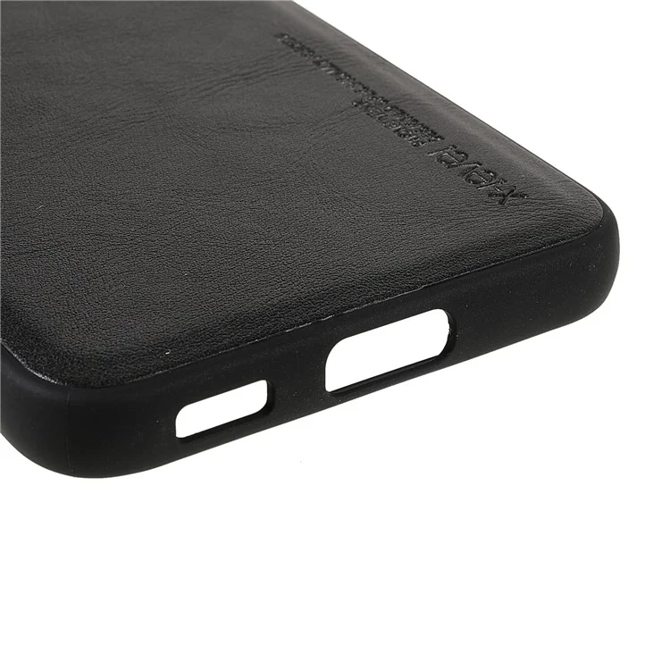 X-LEVEL Vintage Style Anti-dust Shockproof PU Leather Coated TPU Protective Case per Samsung Galaxy S22 5G - Nero