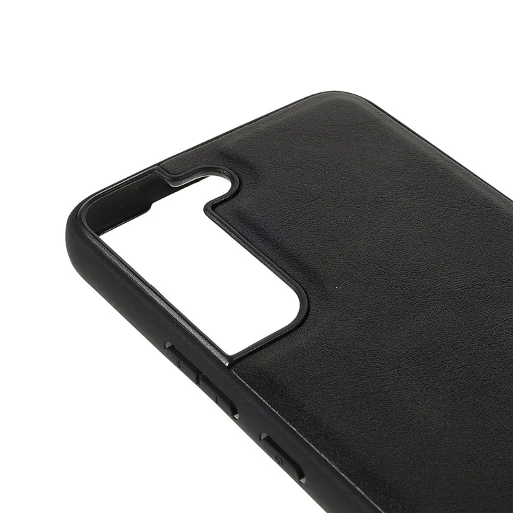 X-LEVEL Vintage Style Anti-dust Shockproof PU Leather Coated TPU Protective Case per Samsung Galaxy S22 5G - Nero
