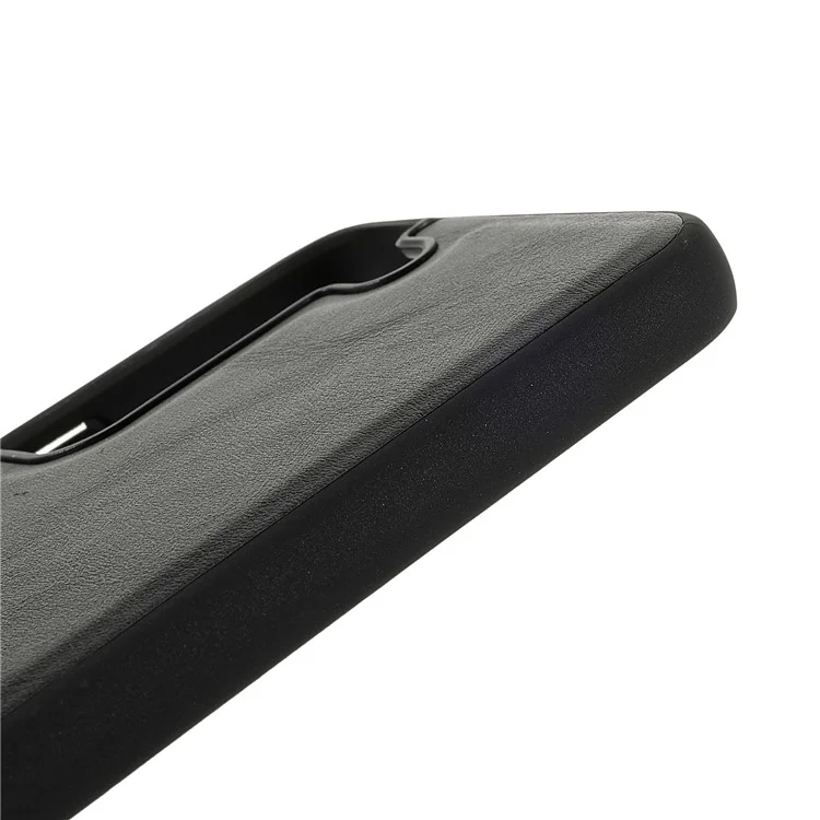 X-LEVEL Vintage Style Anti-dust Shockproof PU Leather Coated TPU Protective Case per Samsung Galaxy S22 5G - Nero
