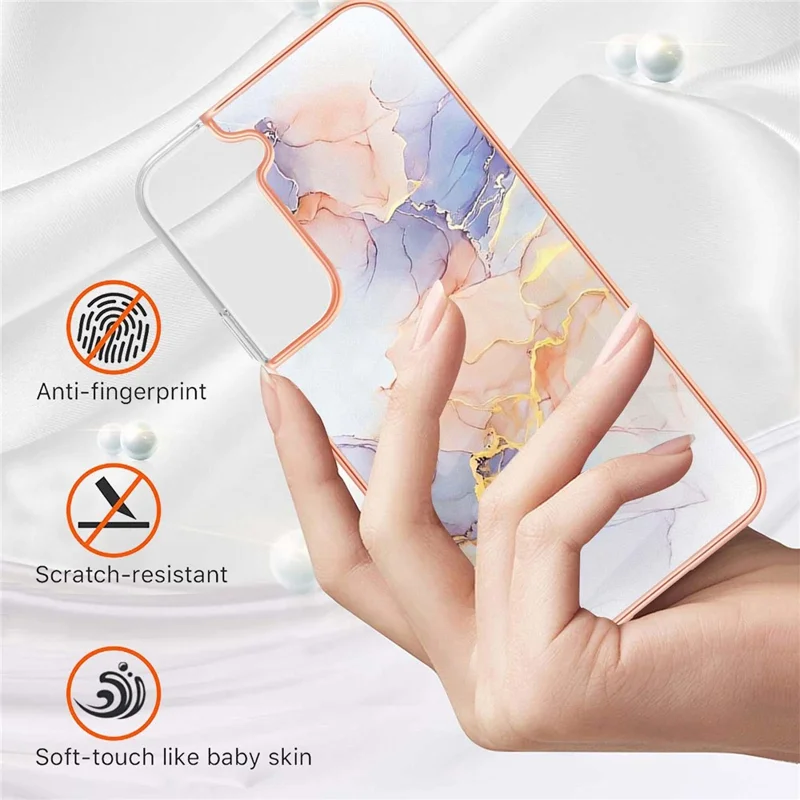 Til Samsung Galaxy S22+ 5G Lys Tynd Marmorstil IML IMD Elektropladeret Blød TPU Mobiltelefon Case til Samsung Galaxy S22+ 5G - Mælkevejen Marmor Hvid