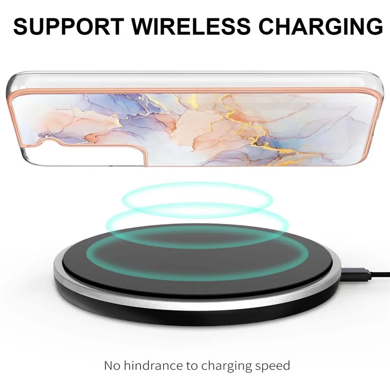 Til Samsung Galaxy S22+ 5G Lys Tynd Marmorstil IML IMD Elektropladeret Blød TPU Mobiltelefon Case til Samsung Galaxy S22+ 5G - Mælkevejen Marmor Hvid