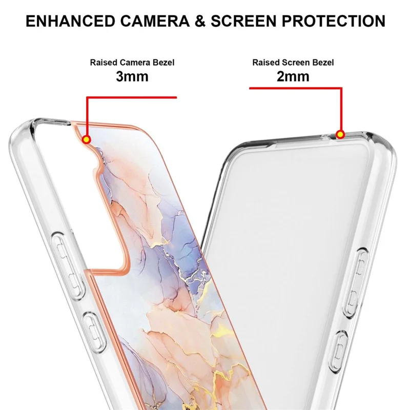 Til Samsung Galaxy S22+ 5G Lys Tynd Marmorstil IML IMD Elektropladeret Blød TPU Mobiltelefon Case til Samsung Galaxy S22+ 5G - Mælkevejen Marmor Hvid