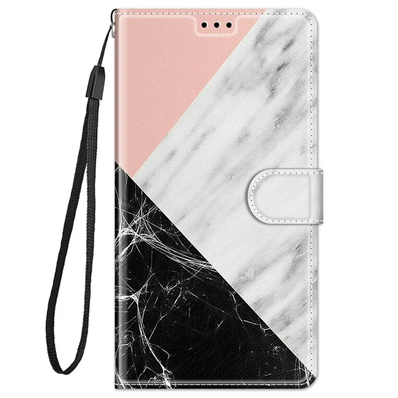 Pattern Printing Leather Flip Case Card Holder Magnet Folio Stand Shockproof TPU Inner Cover with Strap for Samsung Galaxy A53 5G - C07 Three Colors