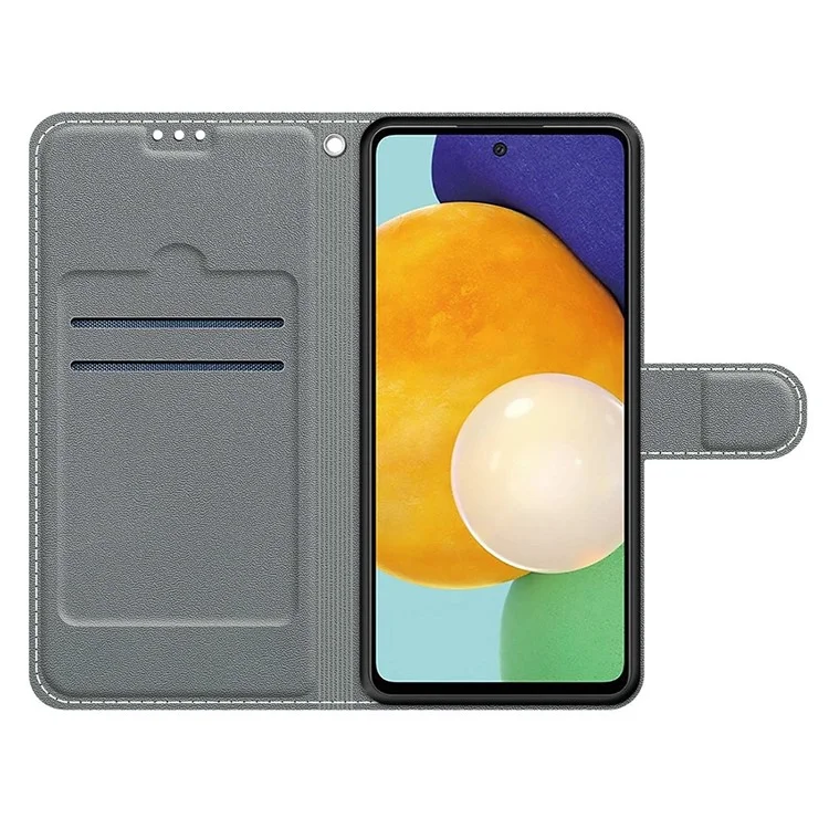 Pattern Printing Leather Flip Case Card Holder Magnet Folio Stand Shockproof TPU Inner Cover with Strap for Samsung Galaxy A53 5G - C07 Three Colors
