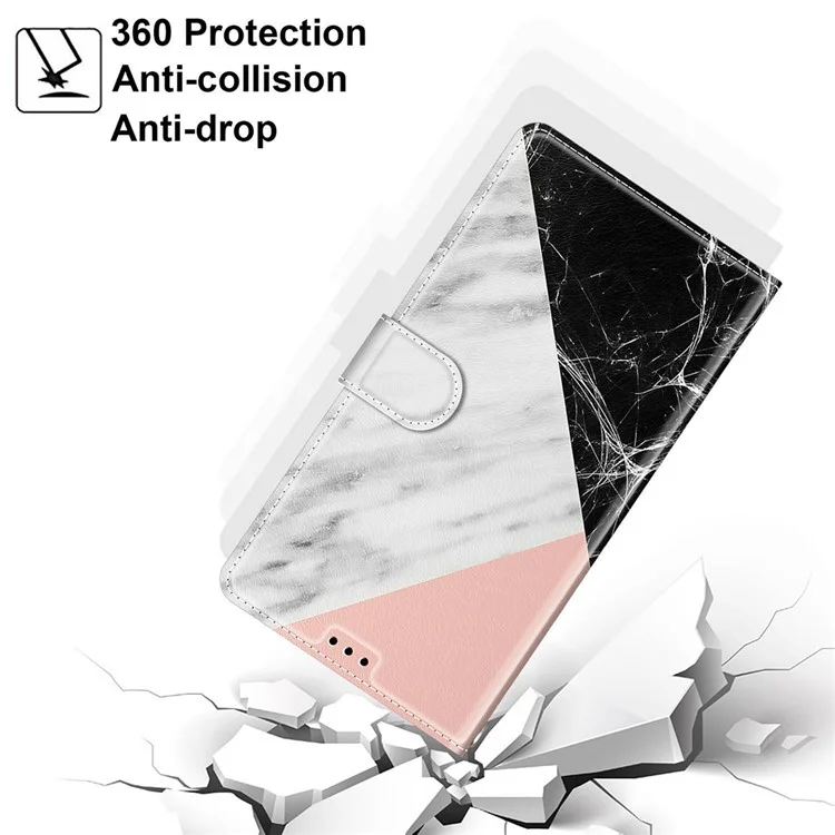 Pattern Printing Leather Flip Case Card Holder Magnet Folio Stand Shockproof TPU Inner Cover with Strap for Samsung Galaxy A53 5G - C07 Three Colors