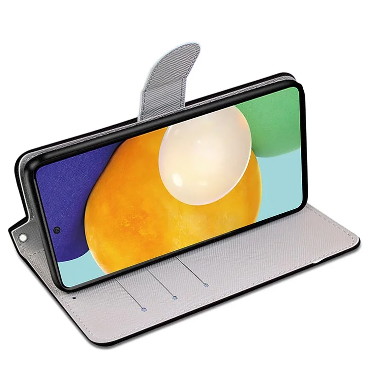 Funda de piel sintética con estampado y soporte plegable para Samsung Galaxy A33 5G - B02 Limón