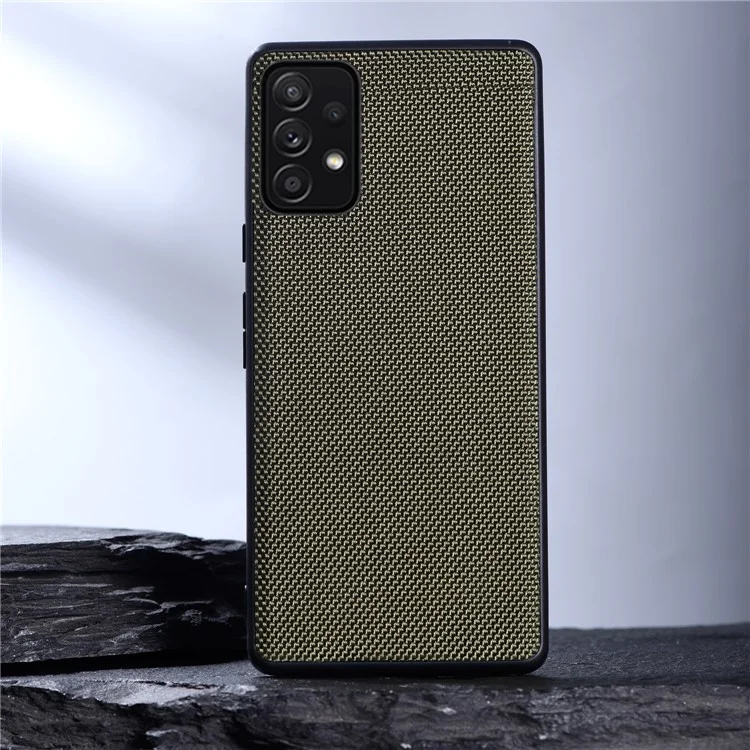 For Samsung Galaxy A73 5G Nylon Coating Flexible TPU Slim Lightweight Phone Case Protective Cover - Green