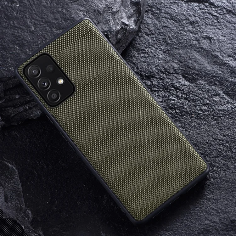 For Samsung Galaxy A73 5G Nylon Coating Flexible TPU Slim Lightweight Phone Case Protective Cover - Green