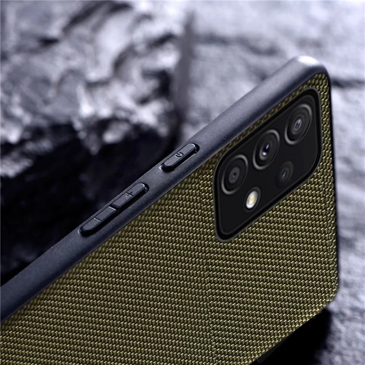For Samsung Galaxy A73 5G Nylon Coating Flexible TPU Slim Lightweight Phone Case Protective Cover - Green