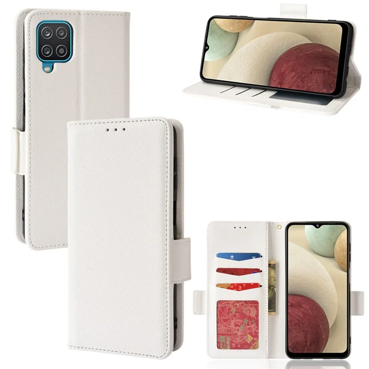 Caso de Couro PU + TPU Caixa de Telefone Double Magnes - Branco