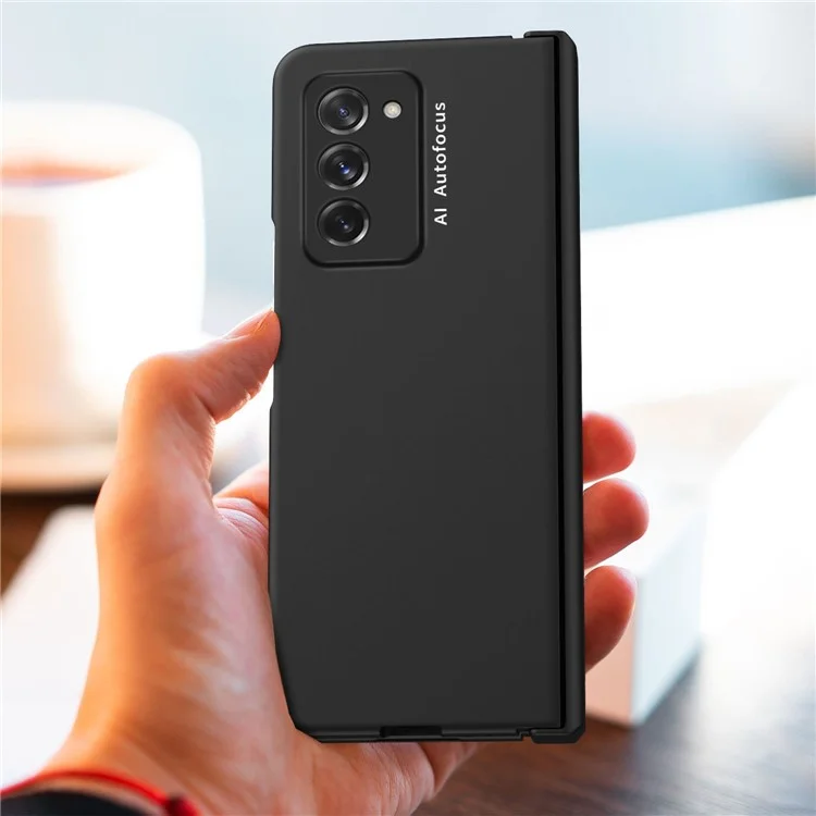 Full Protection Hinge Design Hard PC Folding Phone Case Cover with Glass Screen Protector for Samsung Galaxy Z Fold2 5G - Purple